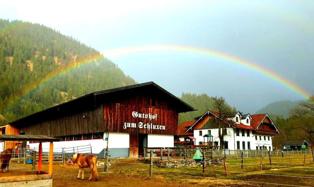 Appartamento Gutshof Zum Schluxen Pinswang Esterno foto